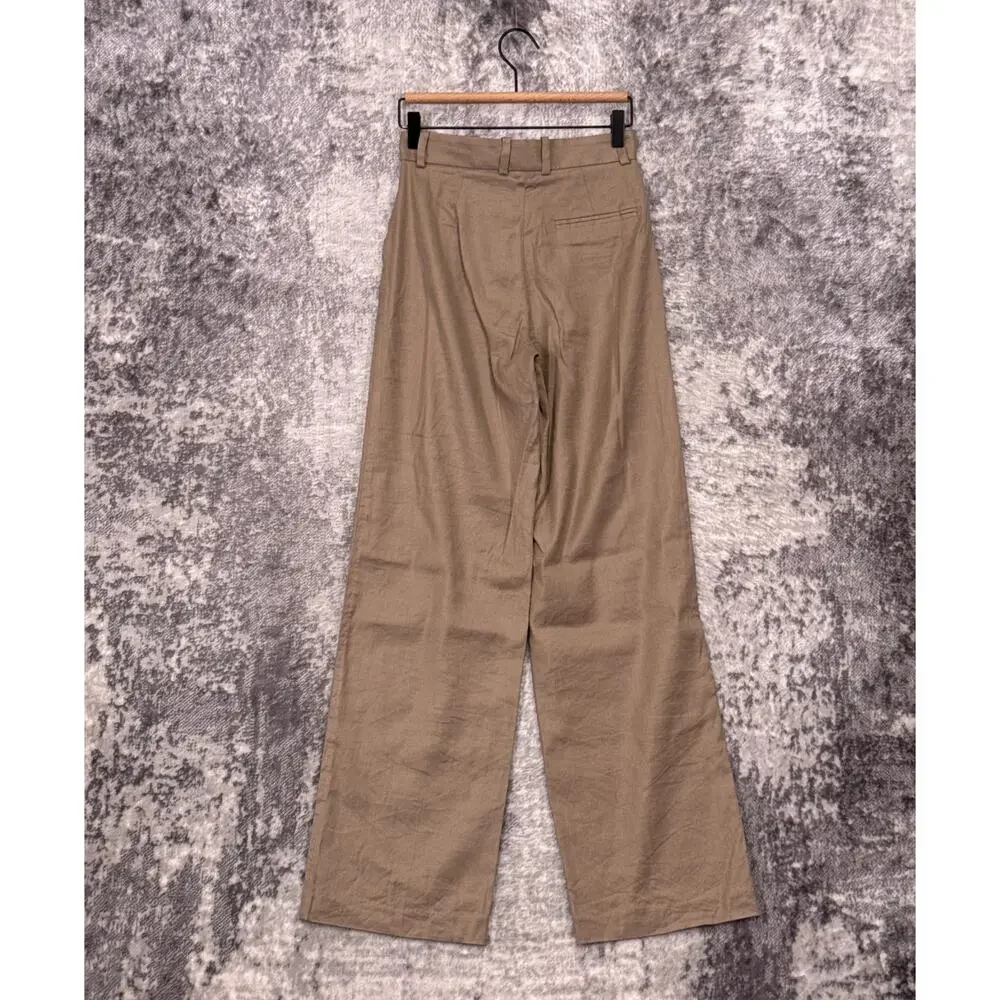 Aritzia Pants 2 Womens Babaton Linen Twill Pleated Trouser Effortless